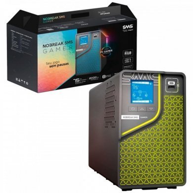 SMS Nobreak 2000VA Senoidal Wifi RGB Entrada Bivolt