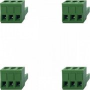 Borne 2ESD tipo bloco 3 vias fêmea verde (Kit 4x) Kit