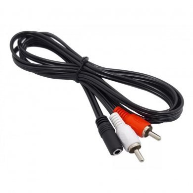 2RCA-1J2-1.5M Cabo de Áudio P2 Fêmea para 2 RCA Macho 1.5 metros