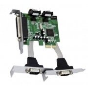 Placa Serial e Paralela Comm5 PCI-E 2 Saídas Seriais RS232 e 1 Paralela, PCI-Express x1