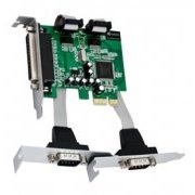 Placa Serial e Paralela Comm5 PCI-E Slim 2 Saídas Seriais RS232 e 1 Paralela