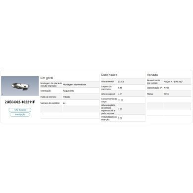 2UB3C02-102211F 5x Conector USB-C 24P 0.6/1.93mm 90D DIP