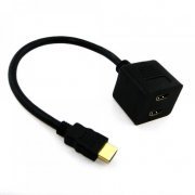 Splitter HDMI 1 Entrada x 2 Saídas 1x HDMI Macho para 2x HDMI Femea
