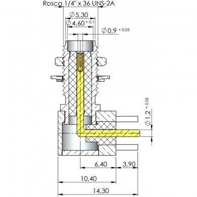 3047 Conector SMA fêmea angular para PCI (Kit 3x und)