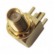 Conector SMA femea angular painel PCI pino macho 50 OHms