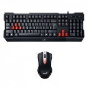 Genius kit teclado e mouse GX gaming KMH 200 preto teclado padrão ABNT2 com Ç teclas FPS MOBA destacadas e mouse com 1000dpi