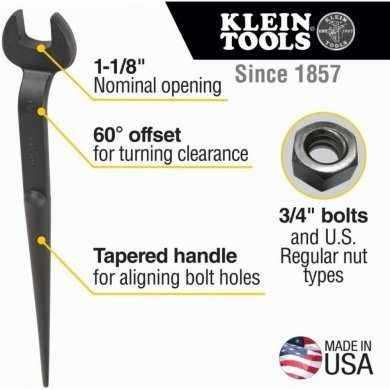 Klein Tools Chave fixa elevada tipo espina 1-1/8