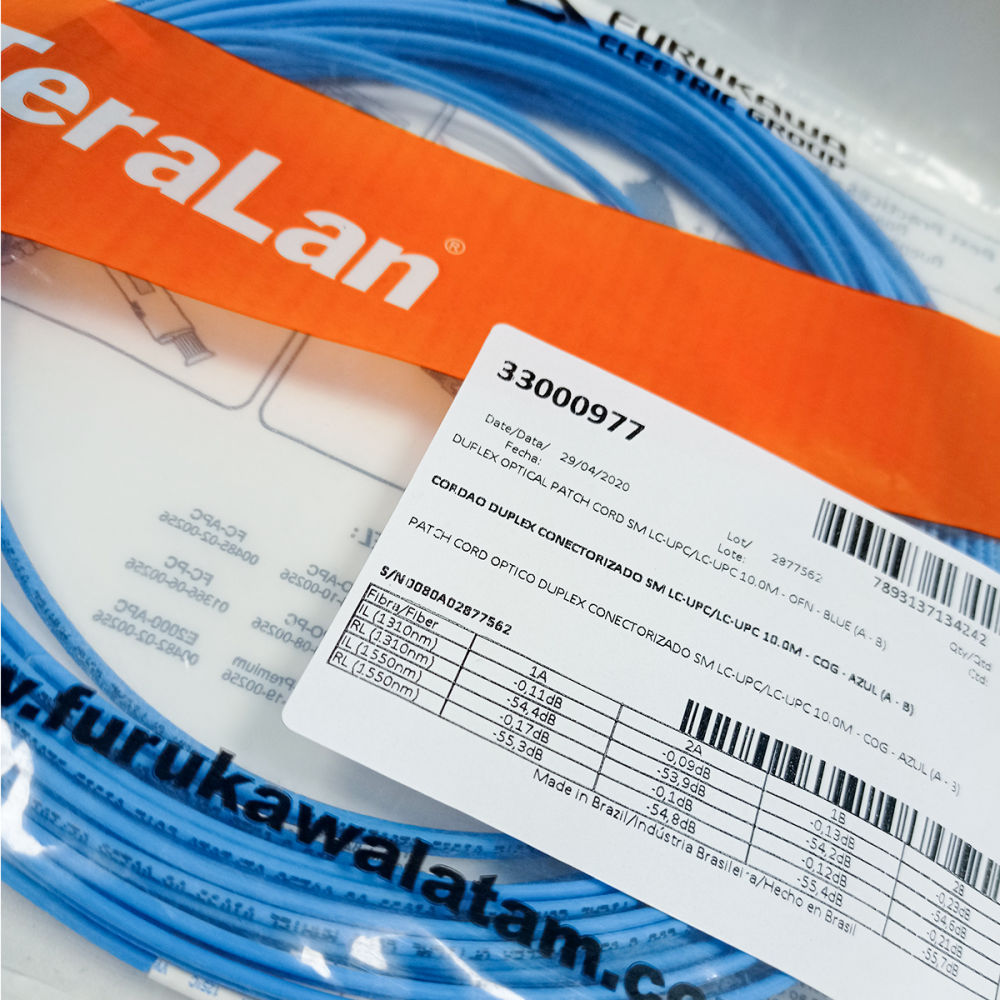 33000977 Furukawa Cordão Duplex Monomodo LC/LC-UPC 10M