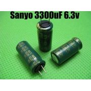 Capacitor Eletrolítico Sanyo 3300µF 6.3v 105ºc WG Series (Para uso em Placas Mãe A-Grade Motherboard Capacitor) Diameter = 10mm / Height = 2