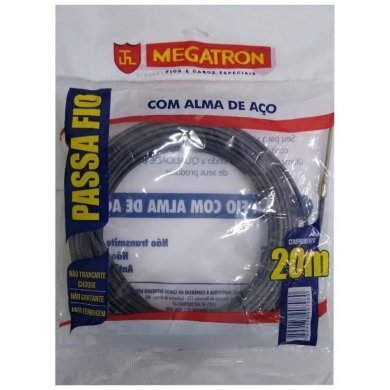 34192 Passa fio com alma de aço 20 metros cinza Megatron