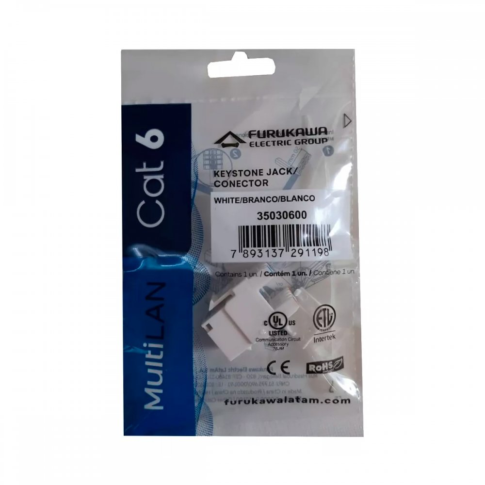 35030600 Furukawa Conector Fêmea Multilan CAT.6 Branco