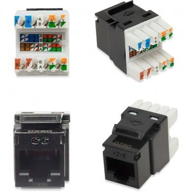 Furukawa conector femea CAT.6 gigalan T568A preto