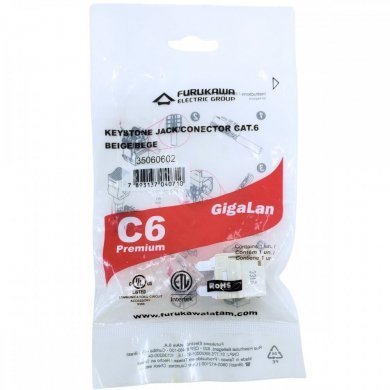 35060602 Furukawa Conector Fêmea Gigalan CAT.6 Premium Bege