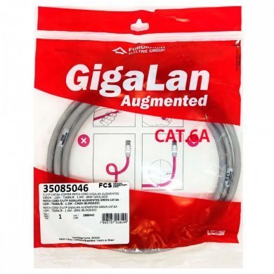 35085046 Furukawa patch cord blindado Cat6A LSZH 1.5m cinza