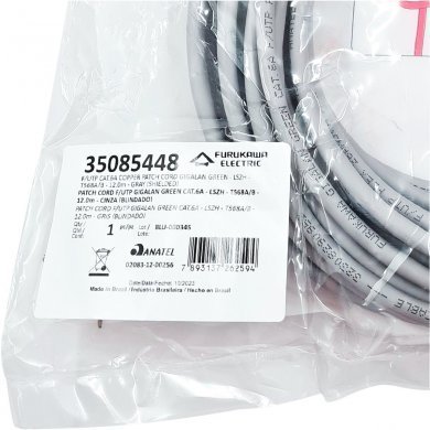 35085448 Furukawa Patch Cord GigaLan Green CAT.6A LSZH Blindado 12m