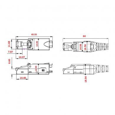 35125029 Furukawa conector RJ45 macho CAT.6 industrial