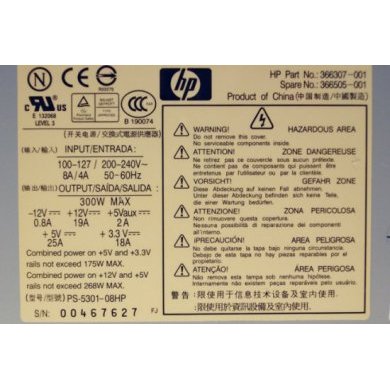 366505-001 Fonte ATX HP 300W Reais PFC para Desktop