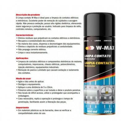 389565300 Spray limpa contato W-MAX Wurth 300ml 200g