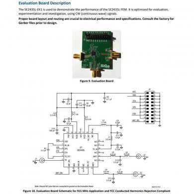 39130177-004 SE2435L-R RF Front End 860 930MHz NF 2dB Rx Gain 16dB