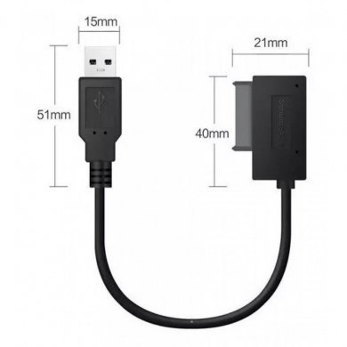 Adaptador Mini Sata Slimline para USB 2.0