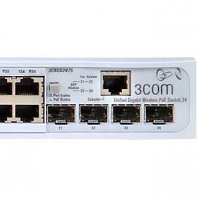 3CRUS2475 Switch 3Com Wireless 3CRUS2475 Gigabit - 24x 10/100/100Mbps ou 4x