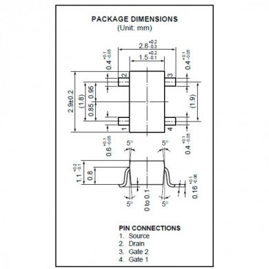 NEC Transistor SMD RF VHF MOSFET 4 Pinos