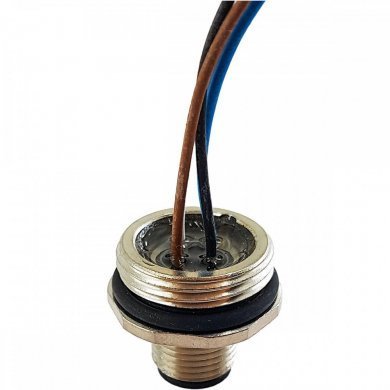 Conector cabeado M12 com 4 terminais painel