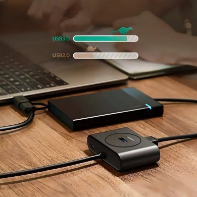 40850 Ugreen hub USB 3.0/USB-C para 4x USB 3.0 OTG 5Gbps