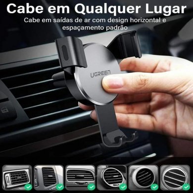 Ugreen suporte celular veícular ventilação por gravidade