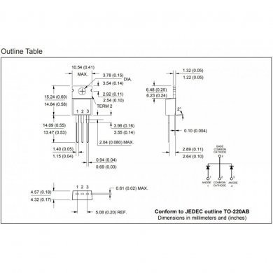 40CTQ150 5x Diodo Retificador Schottky 150V 2x 20A TO-220AB