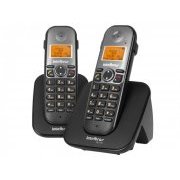 Intelbras Telefones Sem Fio Icon TS5122 Preto Viva Voz, Identificador de chamadas + Ramal