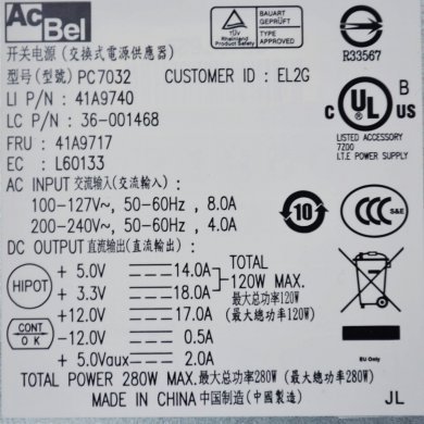 IBM Lenovo Fonte AcBel PC7032 280W para Thinkcentre M57