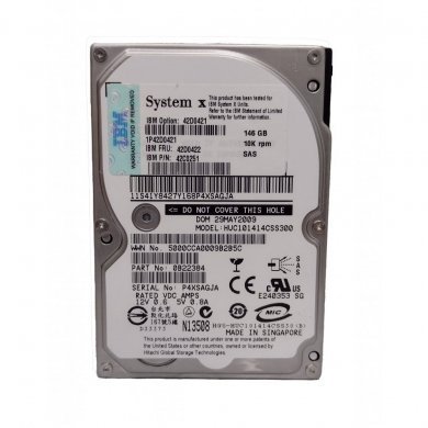 42D0422 IBM HD 146GB 2.5in SAS 10K sem drive tray