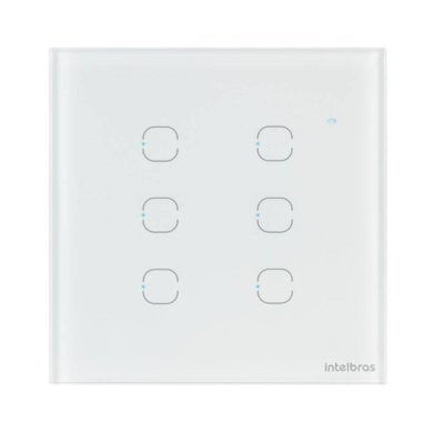 4300398 Intelbras Interruptor Inteligente Wifi Touch 6 teclas branco