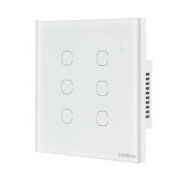 Intelbras Interruptor Inteligente Wifi Touch 6 teclas branco EIW 1006 compatível com Amazon Alexa e Google Ass