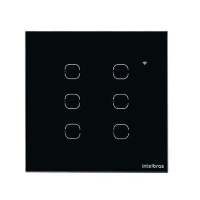 4300399 Intelbras Interruptor Inteligente Wifi Touch 6 teclas preto