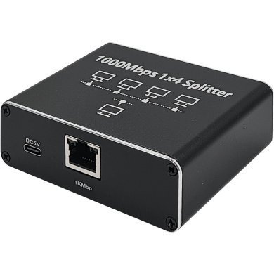 4371 Splitter RJ45 1x4 10/100/1000Mbps Gigabit alimentado