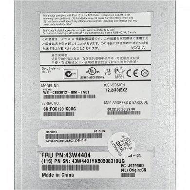 43W4404 Módulo Switch Cisco Catalyst 3012 para IBM BladeCenter