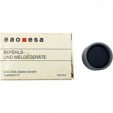 44.705.60 Botão pulsador EAO 29mm guarda alta preto opaco