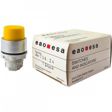 Botão Pulsador EAO 29MM não faceado amarelo opaco