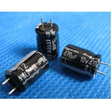 470UF-10V-105C-RYN Capacitor Eletrolitico Rubycon ZL 470uf