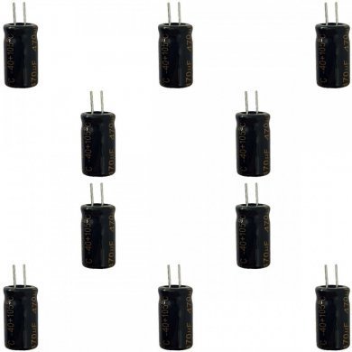 470UF-25V-KIT10 Capacitor Eletrolitico 470uf 25v 8x14mm (Kit 10x)