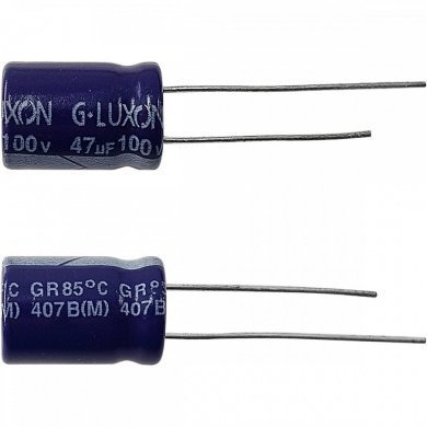 47UF-100V-85-GLUXON Kit 25x capacitor eletrolico 47uf 100v 10x15mm