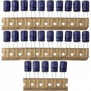 Kit 25x capacitor eletrolico 47uf 100v 10x15mm original Jamicon Teapo (G-LUXON) - Tira com 25 unidades
