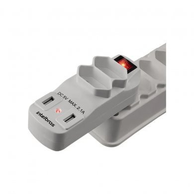4824000 Intelbras Adaptador de 2 Tomadas e 2 USB