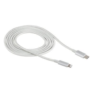 4830070 Intelbras cabo USB-C para Lightning MFI branco nylon 1.5m