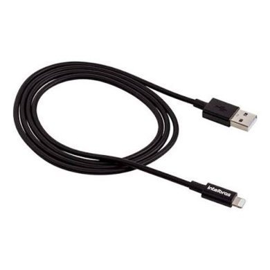 4830077 Intelbras cabo lightning USB 2.4A MFI 1.2 metros preto