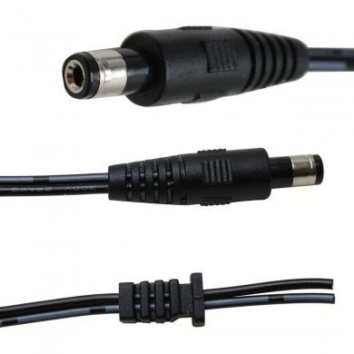 4.165.27 Cabo conector DC P4 5.5x2.5mm 9mm 1.4m preto