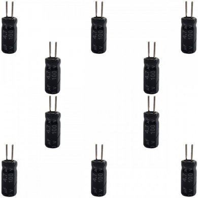 4.7UF-100V-ENW Capacitor eletrolítico 4.7uF 100V (Kit 10 unidades)