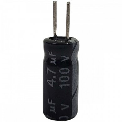 Capacitor eletrolítico 4.7uF 100V (Kit 10 unidades)